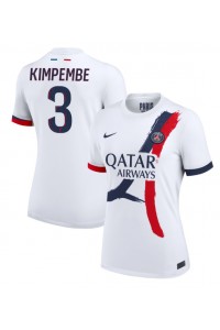 Paris Saint-Germain Presnel Kimpembe #3 Jalkapallovaatteet Naisten Vieraspaita 2024-25 Lyhythihainen